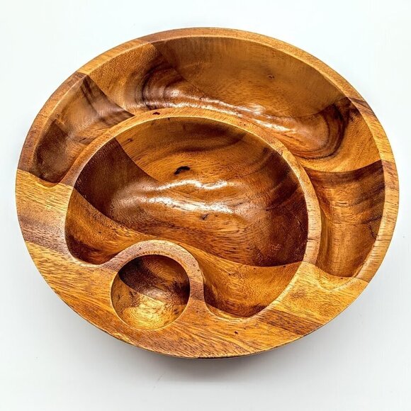 Vintage Nambe Wooden Eclipse Nut Bowl - Picture 4 of 7